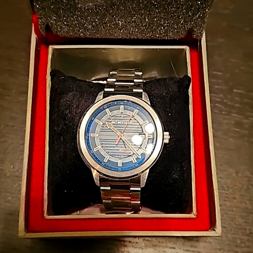 James McCabe stainless steel watch